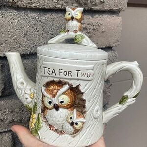 Tea For Two Owl Enesco Vintage Teapot